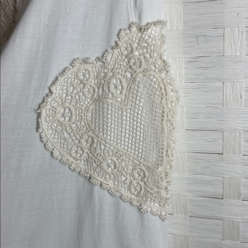 Free People x Tricia Fix White Heart Maxi Tee Size Large - Picture 11 of 15